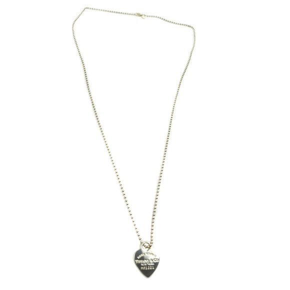 Tiffany & Co. Jewelry - TIFFANY & CO Sterling Silver Return to Necklace Full Heart Pendant 1009